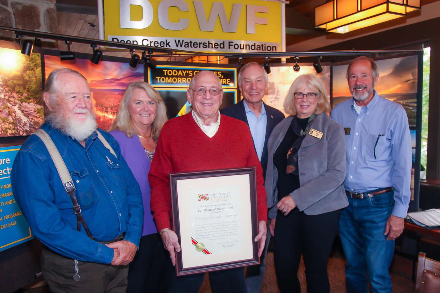 The Deep Creek Watershed Foundation Accepts the "2021 William Donald Shaefer Helping People Award"