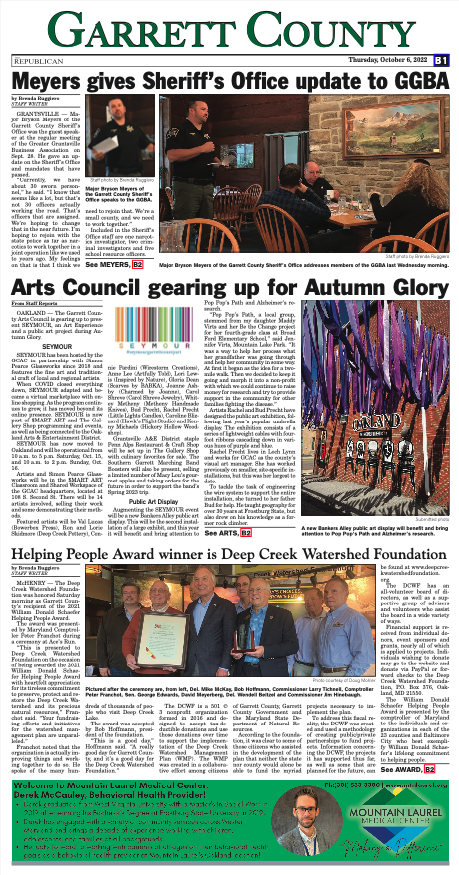 Deep Creek Watershed Foundation Recipient of Garrett County of the 2021 William Donald Shaefer Helping People Award page 1